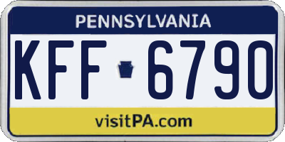 PA license plate KFF6790