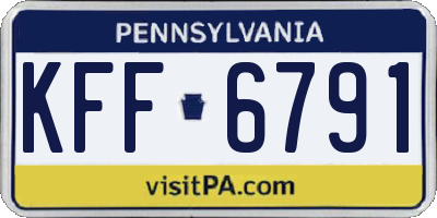 PA license plate KFF6791