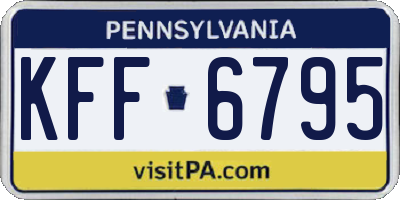 PA license plate KFF6795