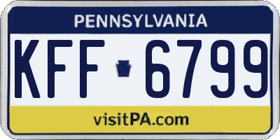PA license plate KFF6799