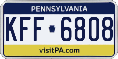 PA license plate KFF6808