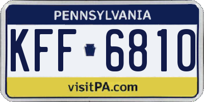 PA license plate KFF6810