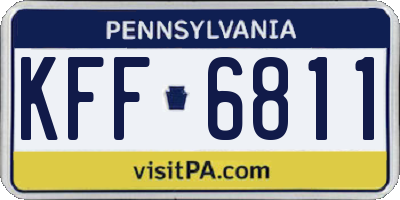 PA license plate KFF6811
