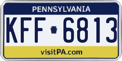 PA license plate KFF6813