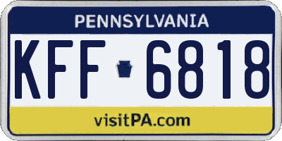 PA license plate KFF6818