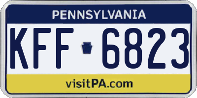 PA license plate KFF6823