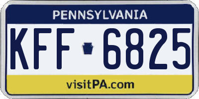 PA license plate KFF6825