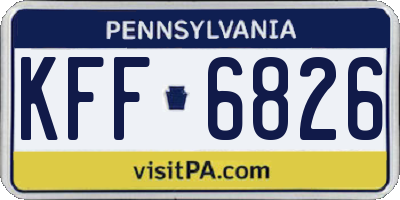 PA license plate KFF6826