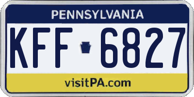 PA license plate KFF6827