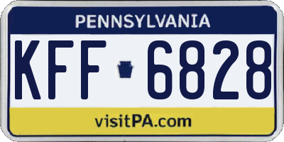 PA license plate KFF6828