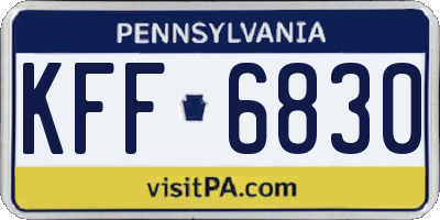 PA license plate KFF6830