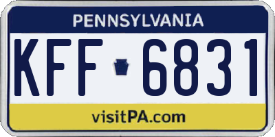 PA license plate KFF6831