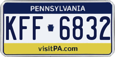 PA license plate KFF6832