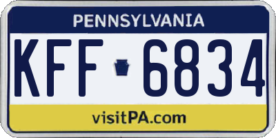 PA license plate KFF6834