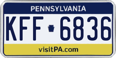 PA license plate KFF6836