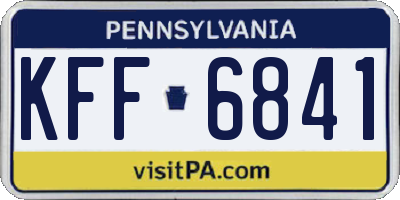 PA license plate KFF6841