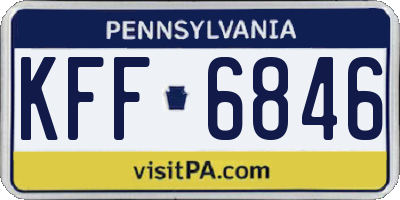PA license plate KFF6846