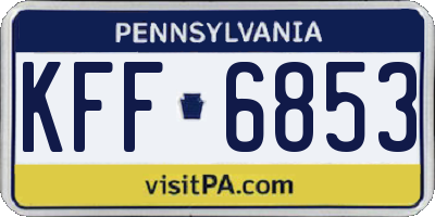 PA license plate KFF6853