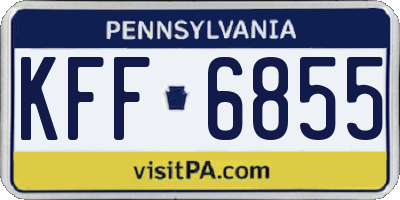 PA license plate KFF6855