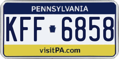 PA license plate KFF6858