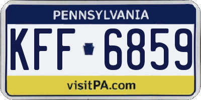 PA license plate KFF6859