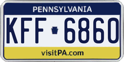 PA license plate KFF6860