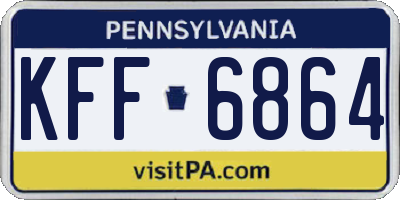 PA license plate KFF6864