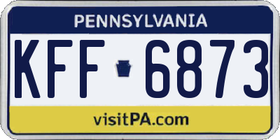 PA license plate KFF6873