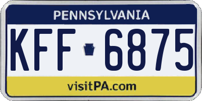 PA license plate KFF6875