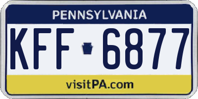PA license plate KFF6877