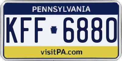 PA license plate KFF6880