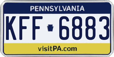 PA license plate KFF6883