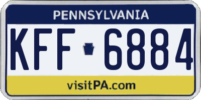 PA license plate KFF6884