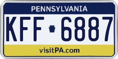 PA license plate KFF6887