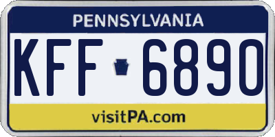 PA license plate KFF6890