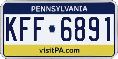 PA license plate KFF6891