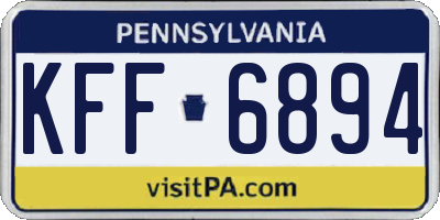 PA license plate KFF6894