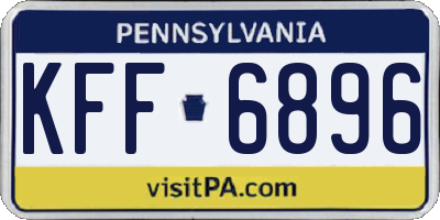 PA license plate KFF6896