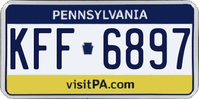 PA license plate KFF6897