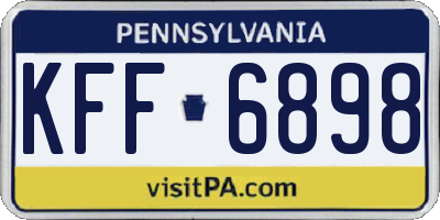 PA license plate KFF6898