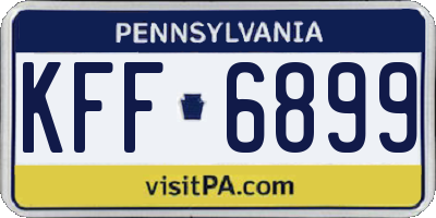 PA license plate KFF6899