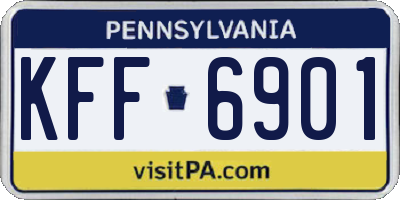PA license plate KFF6901