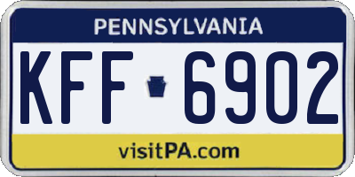 PA license plate KFF6902
