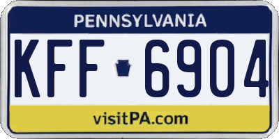 PA license plate KFF6904