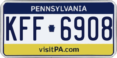 PA license plate KFF6908