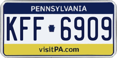 PA license plate KFF6909