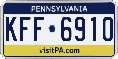 PA license plate KFF6910