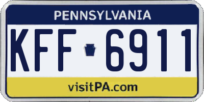 PA license plate KFF6911