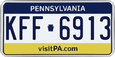PA license plate KFF6913