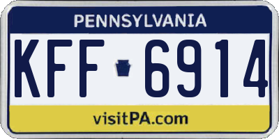 PA license plate KFF6914